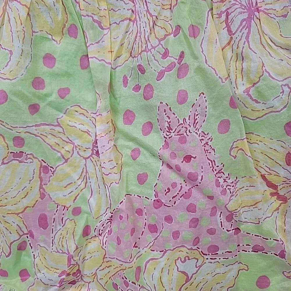 VTG‎ LILLY PULITZER Fillies for Lillies Floral Print Tiered Cotton Mini Skirt 10